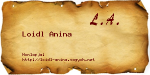 Loidl Anina névjegykártya